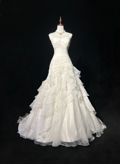 Retro Wedding Dress 1950s 1940s Ball Gown Spaghetti Straps White Long Wedding Dresses Bridal Gowns Brides Gown DH555