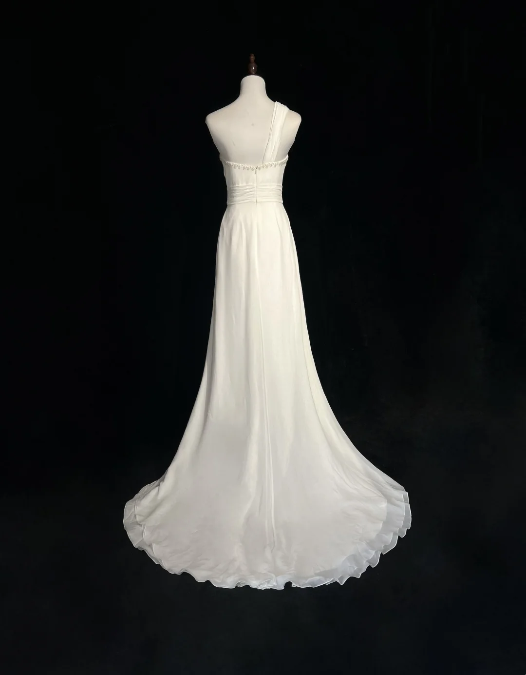 Retro Wedding Dress 1950s 1940s A Line One Shoulder Chiffon White Long Wedding Dresses Bridal Gowns Brides Gown DH560