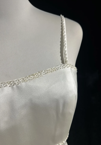 Vintage Wedding Dress 1970s A Line Spaghetti Straps Satin White Long Wedding Dresses Bridal Gowns Elegant Brides Gown DH564