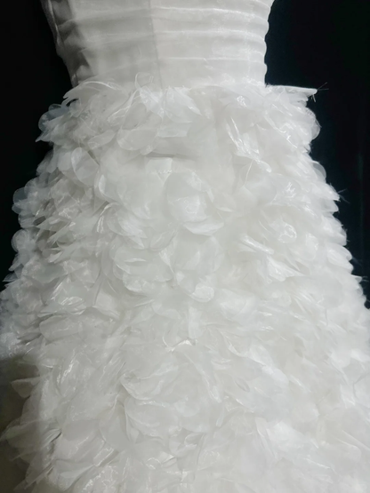 Vintage Wedding Dress 1970s Ball Gown Spaghetti Straps Tulle White Long Wedding Dresses Bridal Gowns Elegant Brides Gown DH565