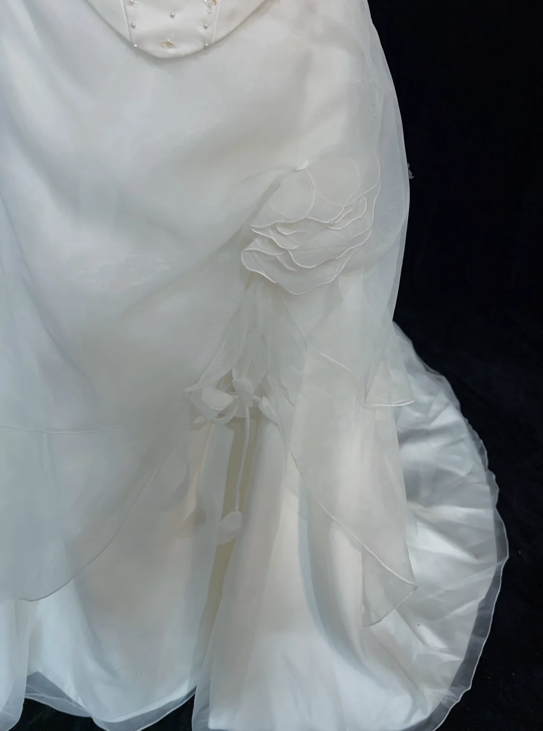 Vintage Wedding Dress 1970s Ball Gown Strapless Ivory Satin Wedding Dresses Bridal Gowns Elegant Brides Gown DH569