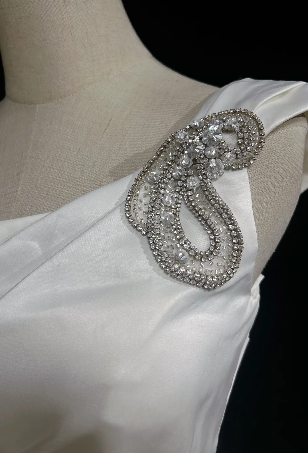 Retro Wedding Dress 1950s 1940s A Line One Shoulder Satin White Long Wedding Dresses Bridal Gowns Brides Gown DH571