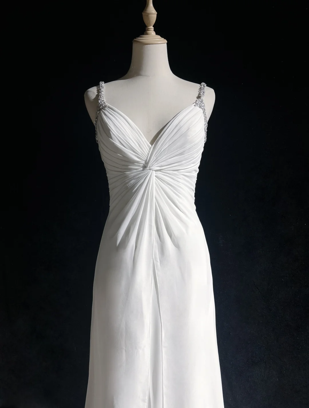 Retro Wedding Dress 1950s 1940s A Line Spaghetti Straps Chiffon White Long Wedding Dresses Bridal Gowns Brides Gown DH572
