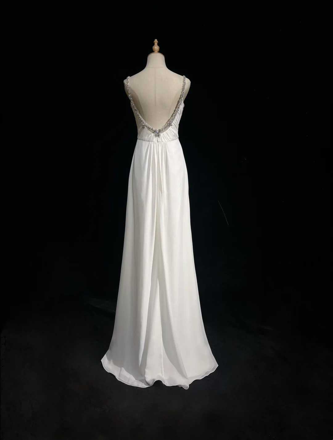 Retro Wedding Dress 1950s 1940s A Line Spaghetti Straps Chiffon White Long Wedding Dresses Bridal Gowns Brides Gown DH572