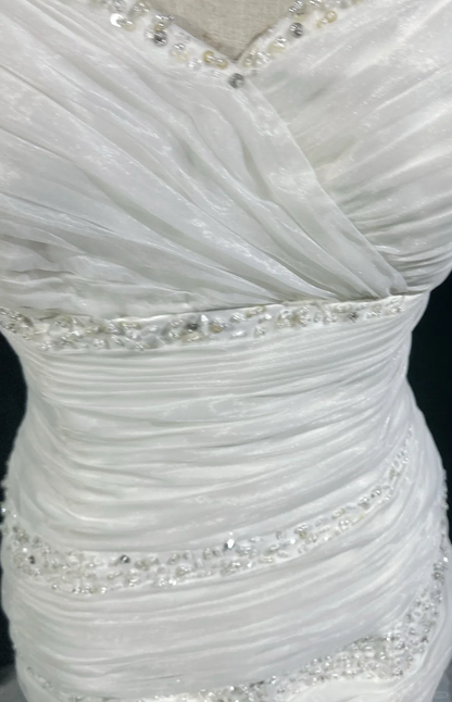 Retro Wedding Dress 1950s 1940s Mermaid Spaghetti Straps White Tulle Long Wedding Dresses Bridal Gowns Elegant Brides Gown DH573