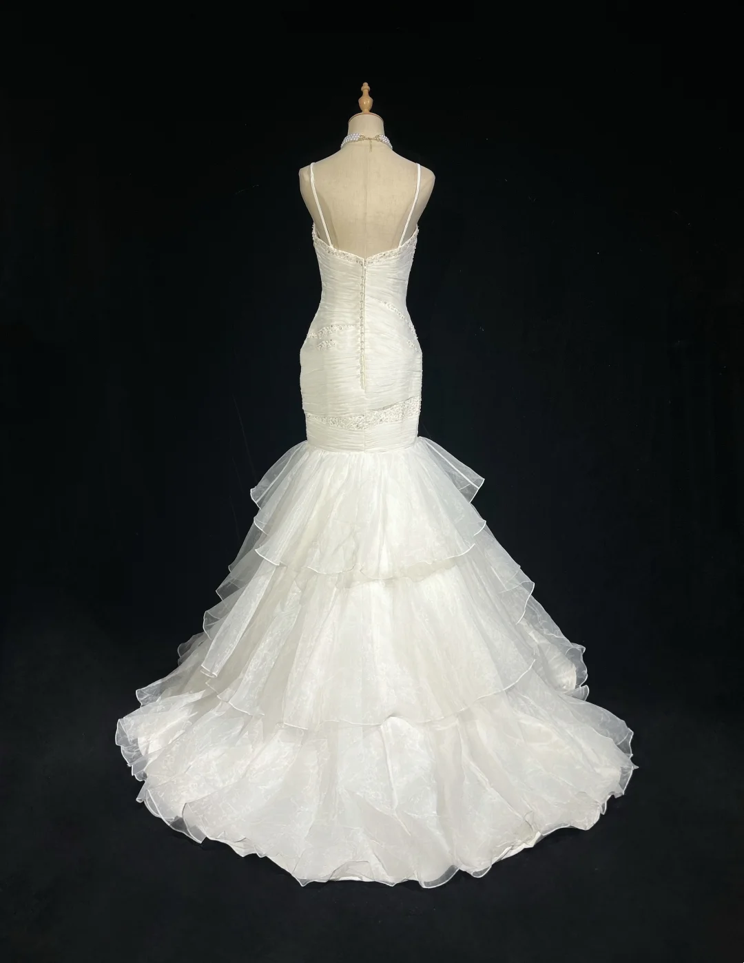 Retro Wedding Dress 1950s 1940s Mermaid Spaghetti Straps White Tulle Long Wedding Dresses Bridal Gowns Elegant Brides Gown DH573