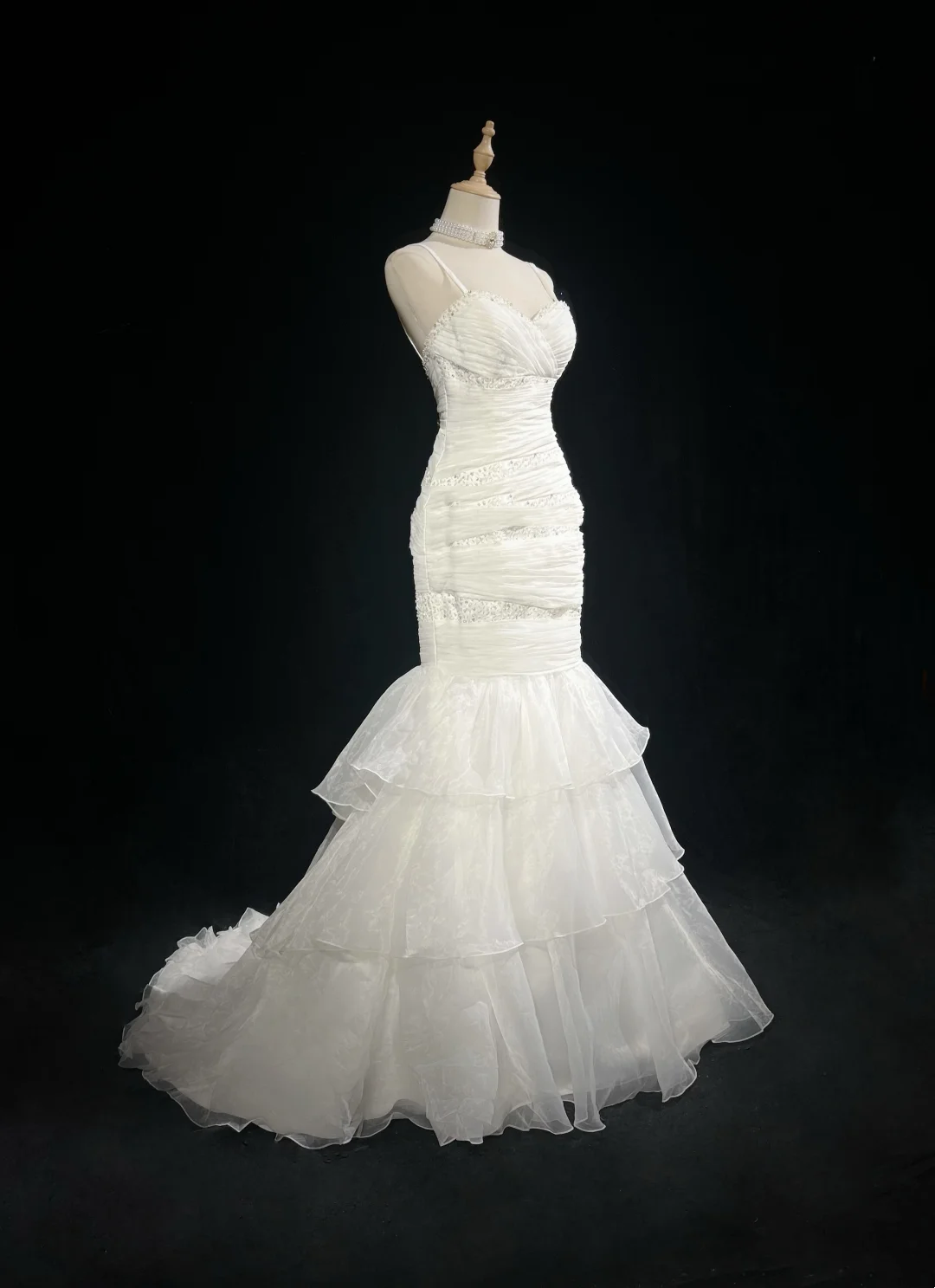 Retro Wedding Dress 1950s 1940s Mermaid Spaghetti Straps White Tulle Long Wedding Dresses Bridal Gowns Elegant Brides Gown DH573