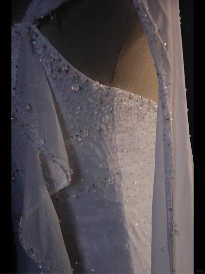 Retro Wedding Dress 1950s 1940s Mermaid One Shoulder Chiffon White Long Wedding Dresses Bridal Gowns Brides Gown DH574