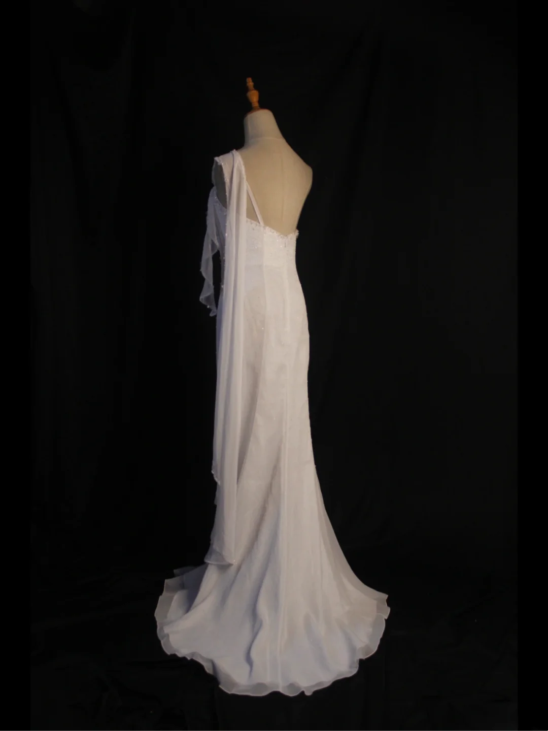 Retro Wedding Dress 1950s 1940s Mermaid One Shoulder Chiffon White Long Wedding Dresses Bridal Gowns Brides Gown DH574