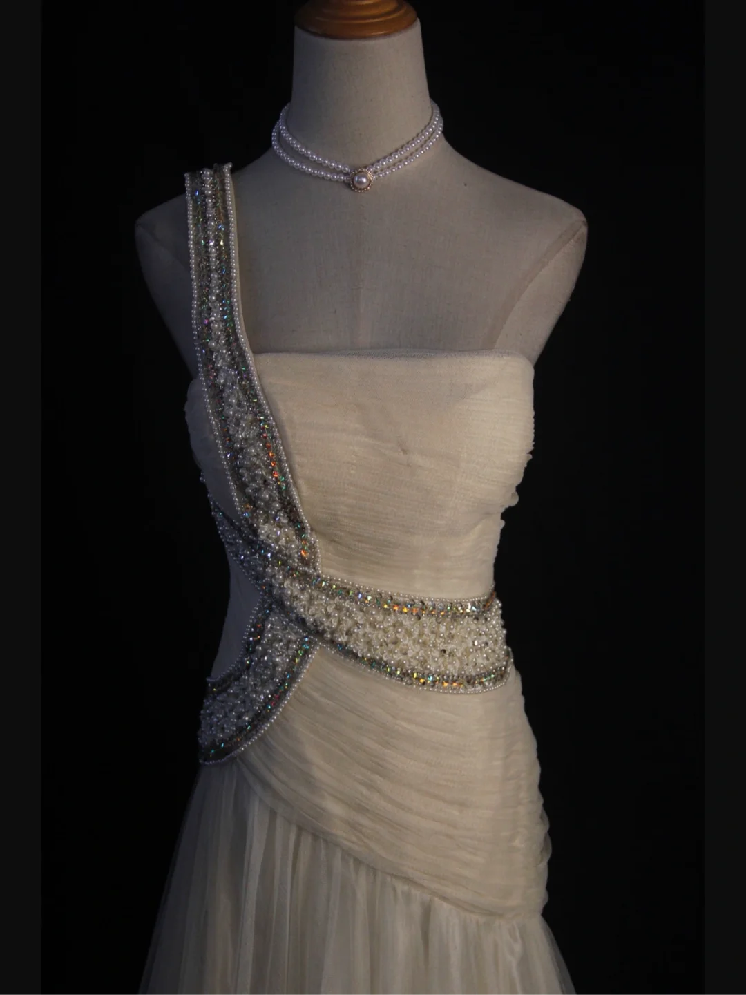 Retro Wedding Dress 1950s 1940s Mermaid One Shoulder White Tulle Long Wedding Dresses Bridal Gowns Elegant Brides Gown DH576