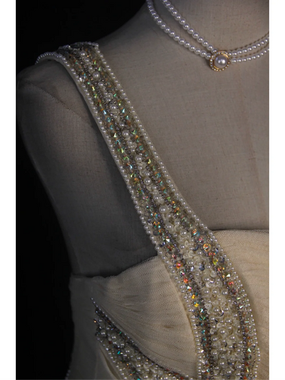 Retro Wedding Dress 1950s 1940s Mermaid One Shoulder White Tulle Long Wedding Dresses Bridal Gowns Elegant Brides Gown DH576