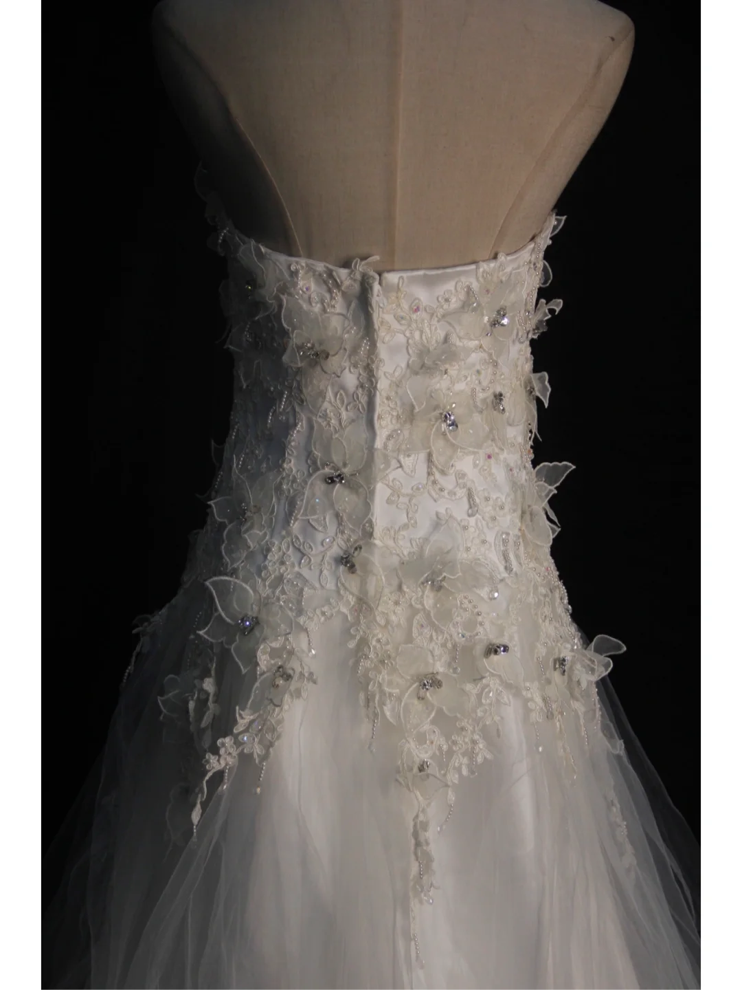 Vintage Wedding Dress 1970s Ball Gown Strapless White Tulle Wedding Dresses Bridal Gowns Elegant Brides Gown DH579