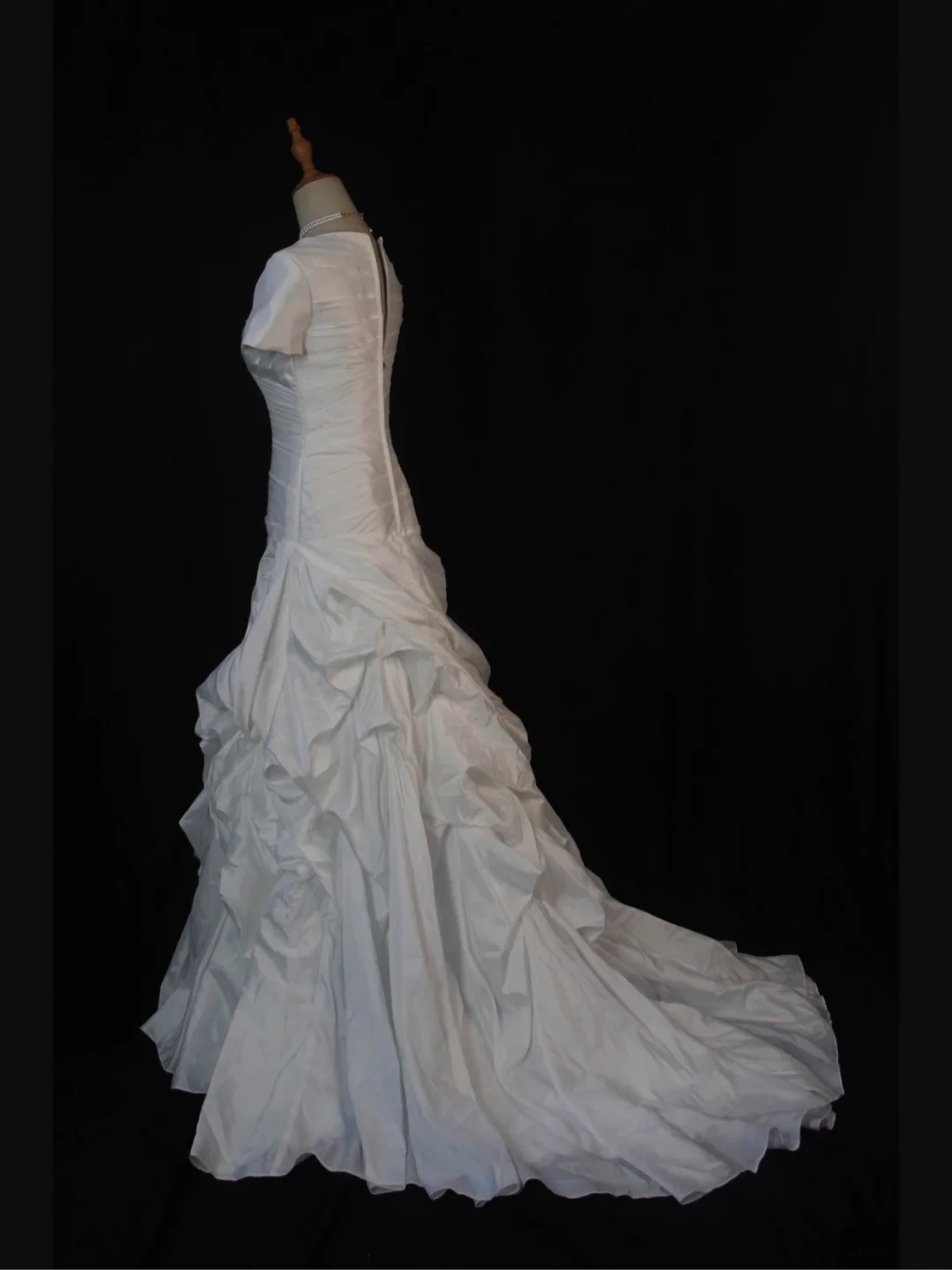 Vintage Wedding Dress 1970s Mermaid Sweetheart White Satin Long Wedding Dresses Bridal Gowns Elegant Brides Gown DH580