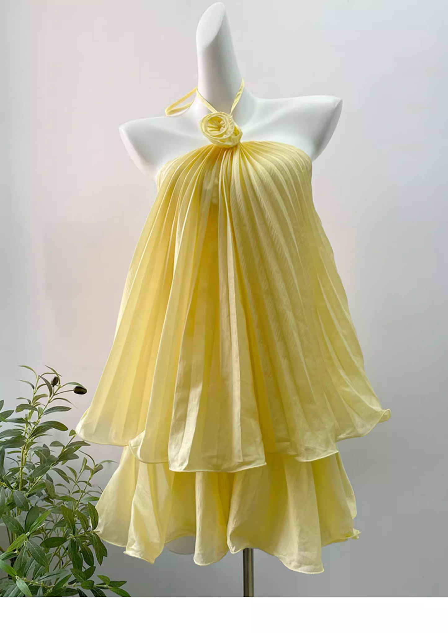 Cute A line Halter Yellow Chiffon Mini Short Formal 8th Grade Homecoming Dresses Summer Middle School Hoco Dress Homecoming Outfits 25 Birthday Dress DH622