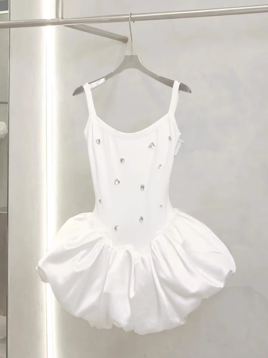 Cute A line Square Neck White Satin Mini Short Formal 8th Grade Homecoming Dresses Summer Middle School Hoco Dress Homecoming Outfits 25 Birthday Dress DH623
