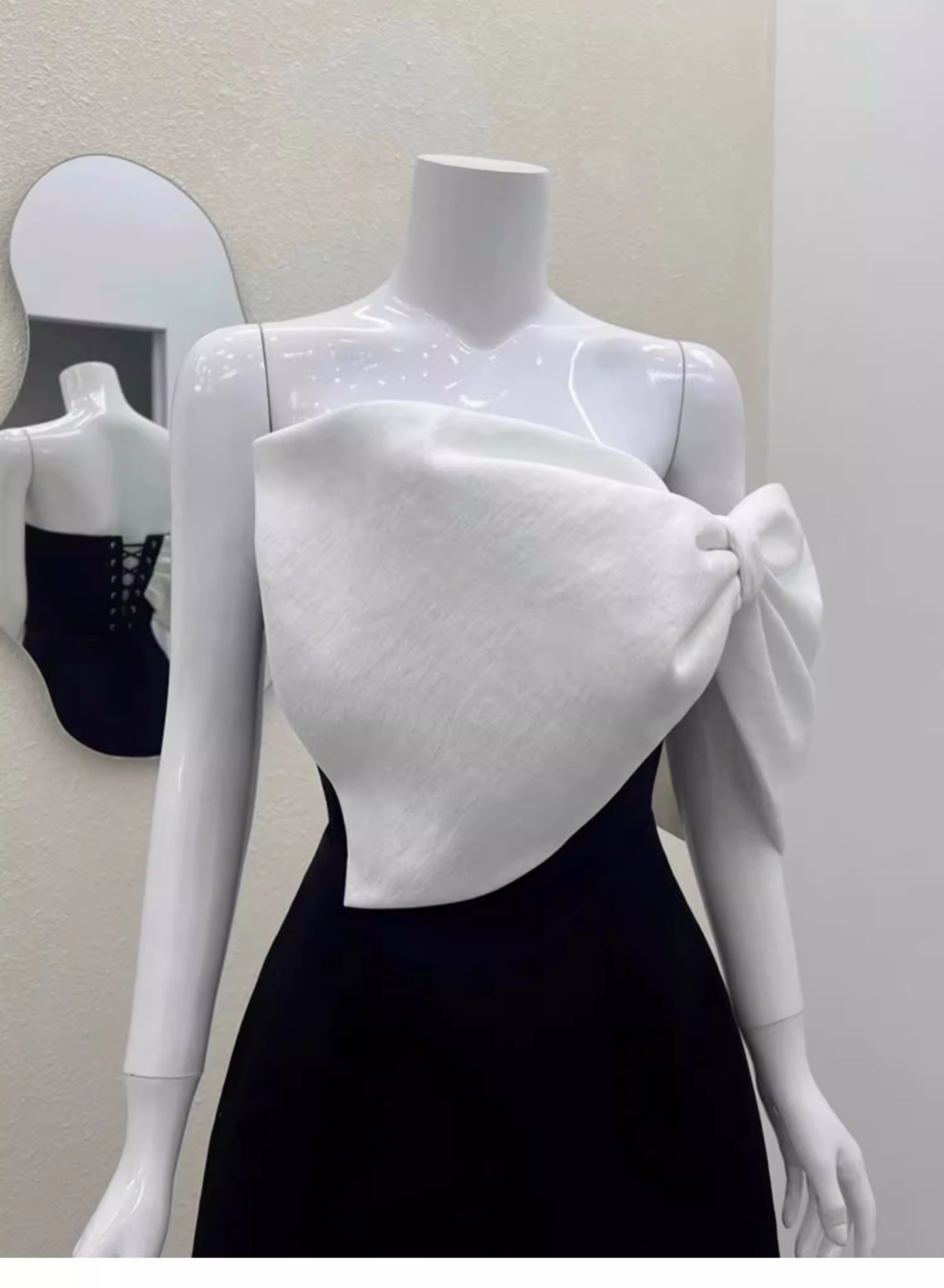 Cute A line Strapless Black Satin Mini Short Formal 8th Grade Homecoming Dresses Summer Middle School Hoco Dress Homecoming Outfits Birthday Dress DH632