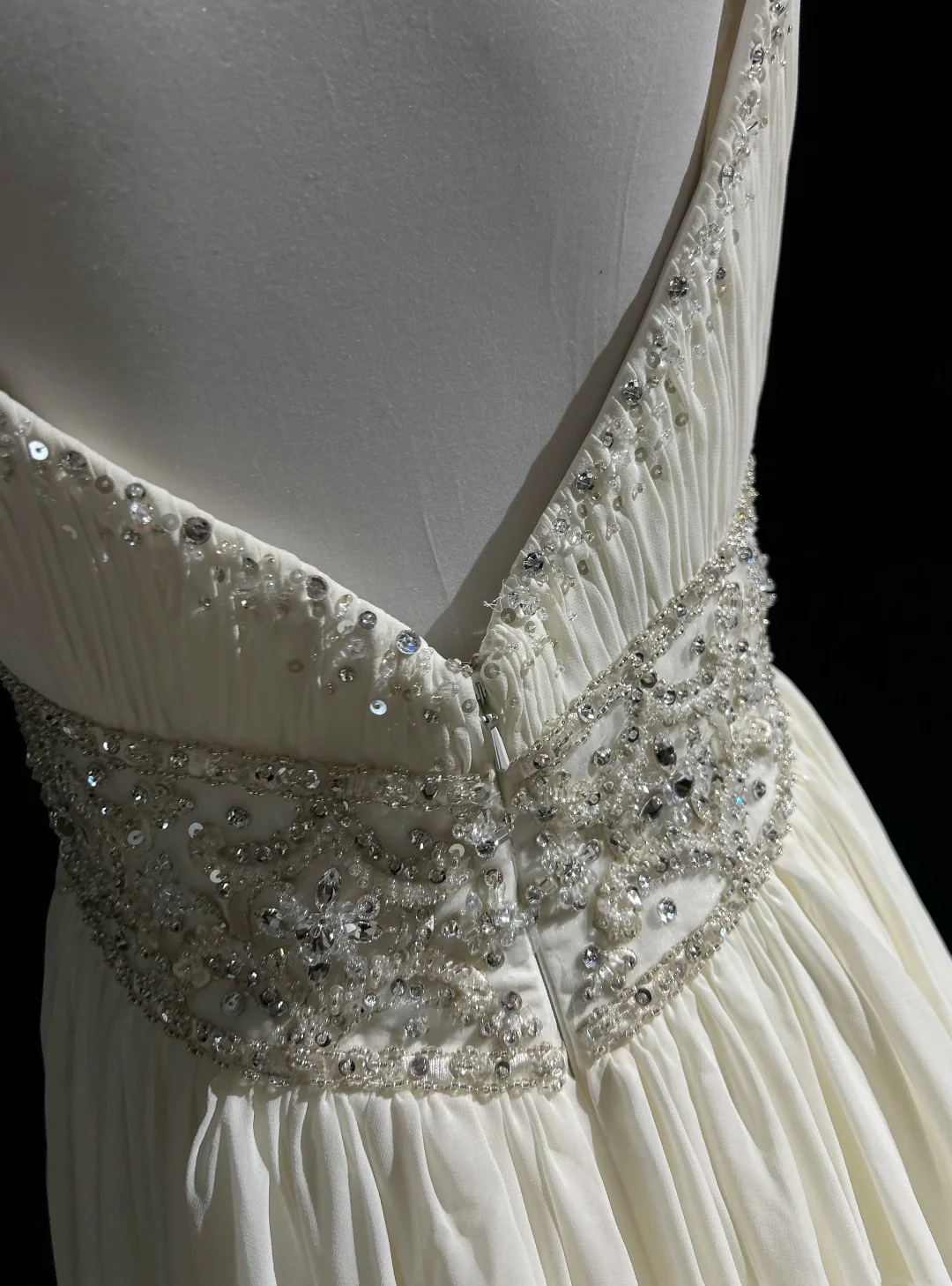 Vintage Bridal Gown 1960s A line Spaghetti Straps White Chiffon Long White Wedding Dresses Elegant Bridal Gowns DH652