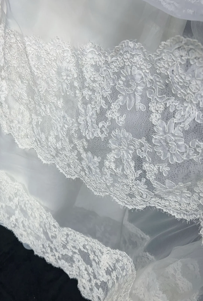 Vintage Bridal Gown 1960s A Line Strapless Tulle Lace Long White Wedding Dresses Elegant Bridal Gowns DH662