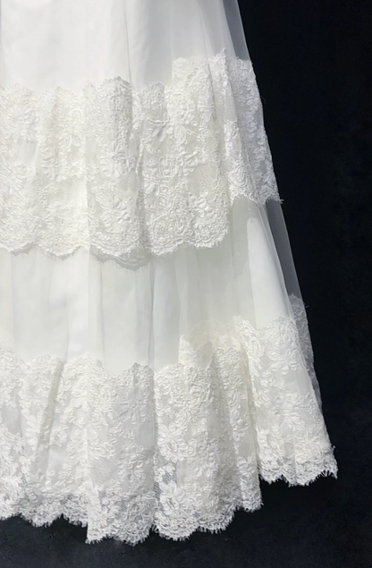 Vintage Bridal Gown 1960s A Line Strapless Tulle Lace Long White Wedding Dresses Elegant Bridal Gowns DH662