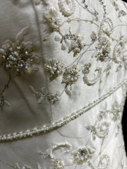 Vintage A line Spaghetti Straps White Satin Long 1940s 1950s Wedding Dresses Elegant Bridal Gowns DH664