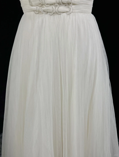 Vintage Bridal Gown 1960s Ball Gown V Neck Tulle Long White Wedding Dresses Elegant Bridal Gowns DH665