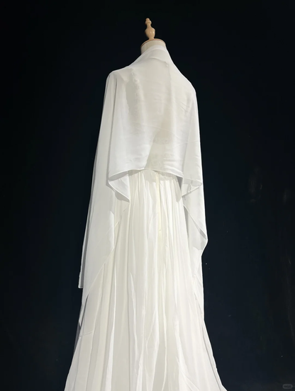 Vintage Bridal Gown 1960s A Line V Neck Chiffon Long White Wedding Dresses Elegant Bridal Gowns DH667