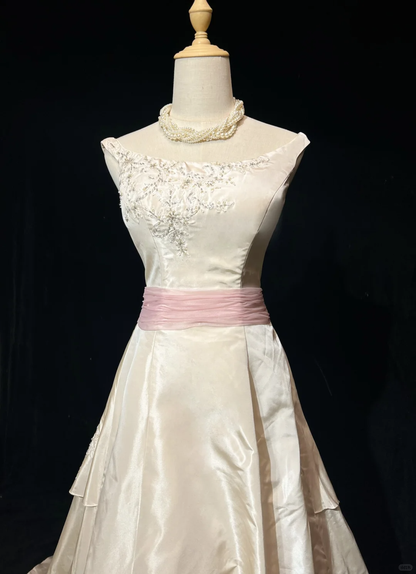 Vintage Bridal Gown 1960s Ball Gown Off The Shoulder Ivory Long Summer Autumn Wedding Dresses Elegant Bridal Gowns DH668