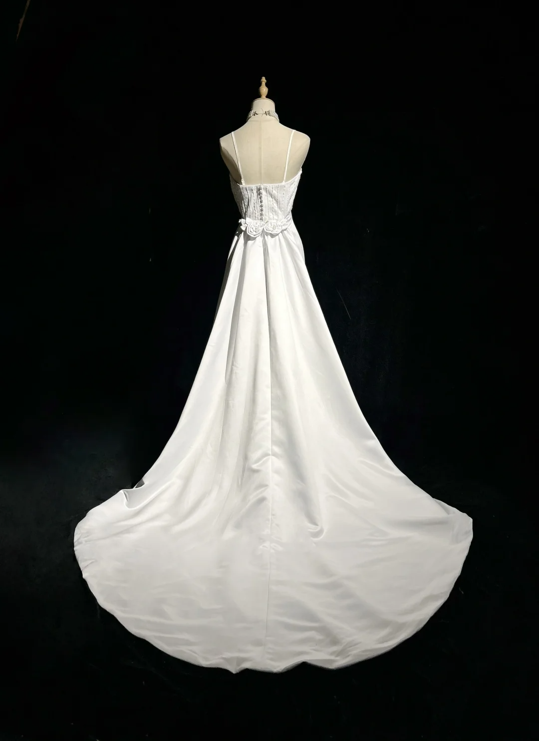 Vintage Bridal Gown 1960s Sheath Spaghetti Straps Satin White Long Summer Autumn Wedding Dresses Elegant Bridal Gowns DH671