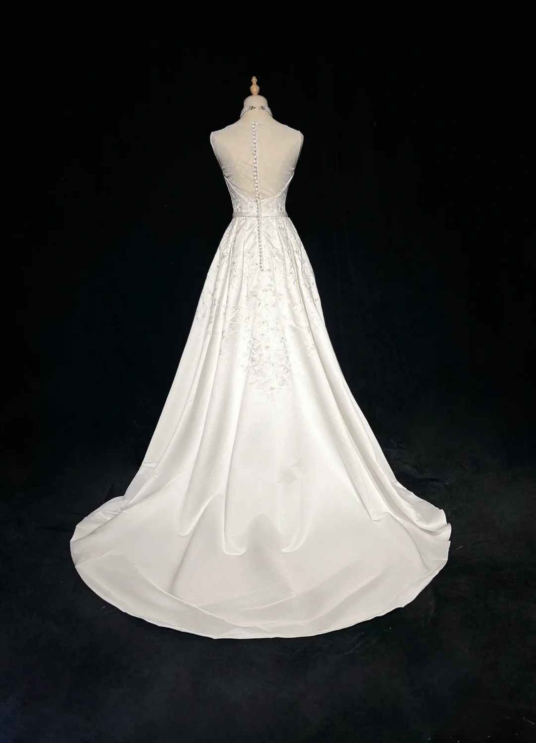 Vintage A line Bateau White Satin Long 1940s 1950s Wedding Dresses Elegant Bridal Gowns DH674