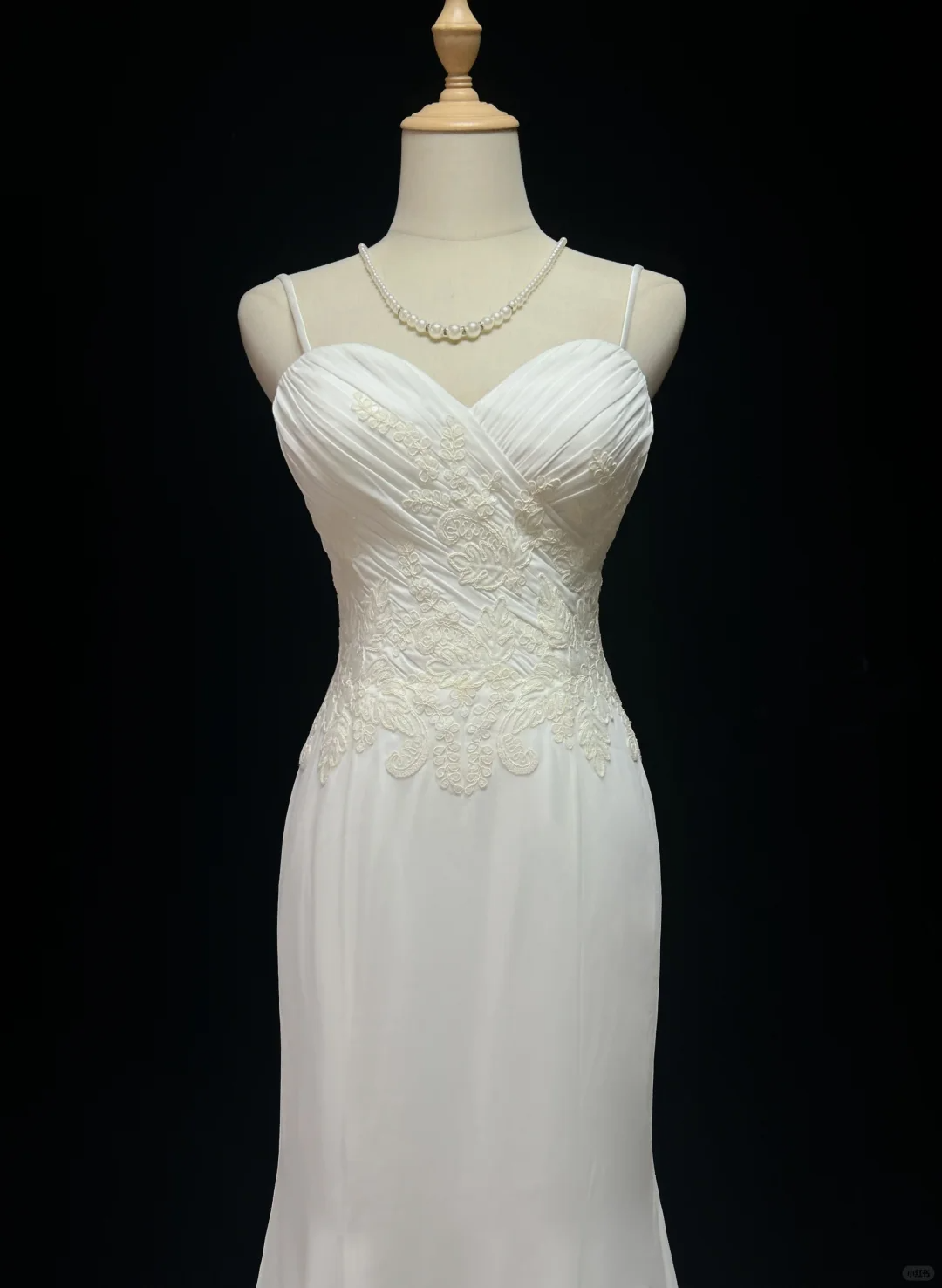 Vintage Mermaid Spaghetti Straps White Chiffon Appliques Long 1940s 1950s Wedding Dresses Elegant Bridal Gowns DH676