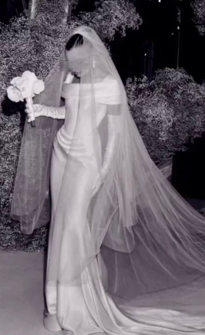 Dreamy Wedding Dress Mermaid Off The Shoulder Satin White Wedding Dresses Bridal Gowns DH736