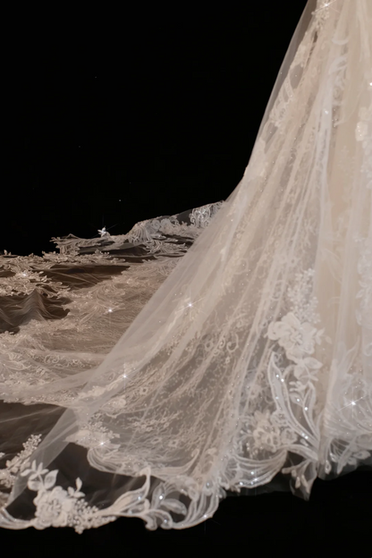 Timeless Bridal Gown Mermaid V Neck Long Sleeves Lace Long Wedding Dresses Elegant Brides Gowns DH737