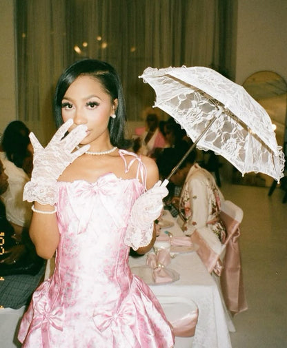 Cute A Line Spaghetti Straps Pink Lace Sleeveless Mini Short Formal 8th Grade Homecoming Dresses Summer Middle School Hoco Dress 16th Homecoming Outfits DH746