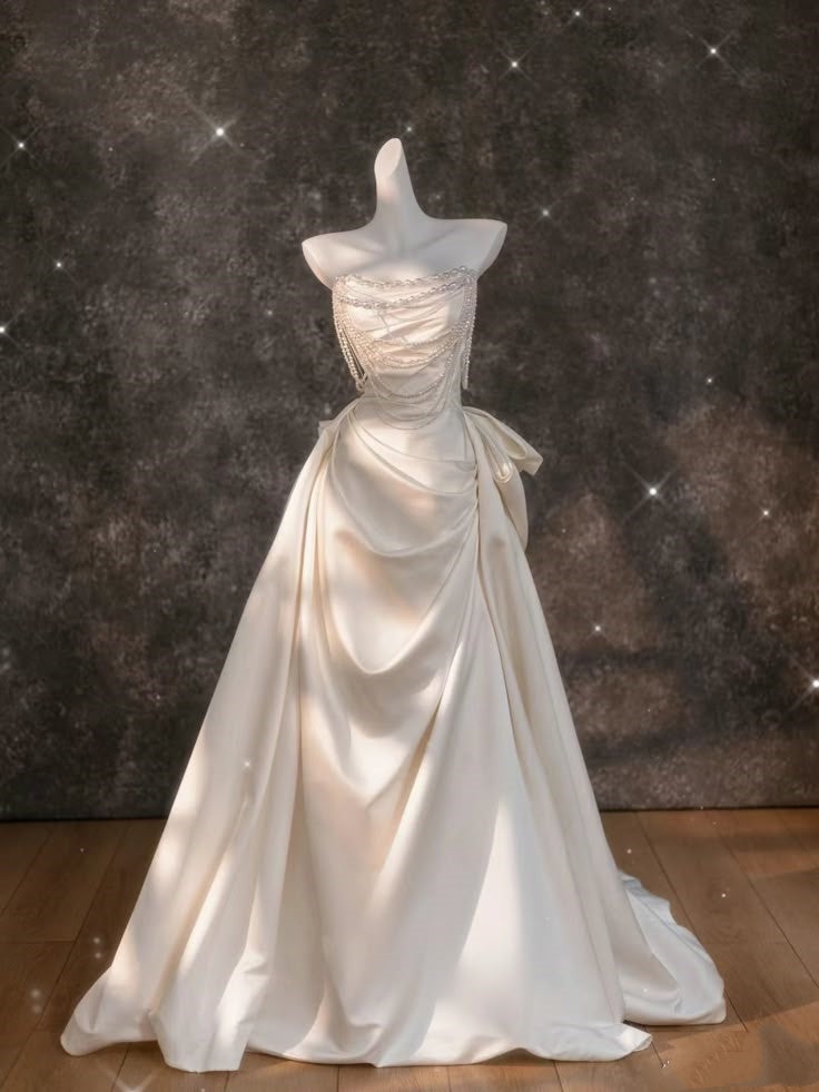 Classic Bridal Gown Sheath Sweetheart Satin Long White Wedding Dresses Elegant Bridal Gowns DH750