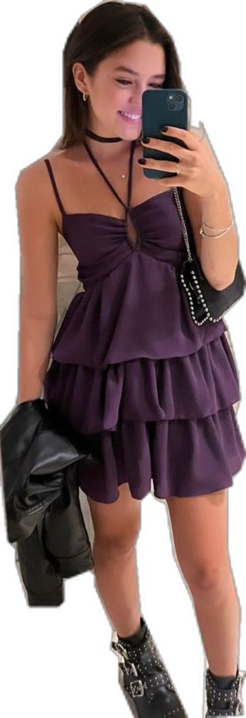 Cute A line Halter Grape Chiffon Mini Short Formal 8th Grade Homecoming Dresses Summer Middle School Hoco Dress Homecoming Outfits 25 Birthday Dress DH792