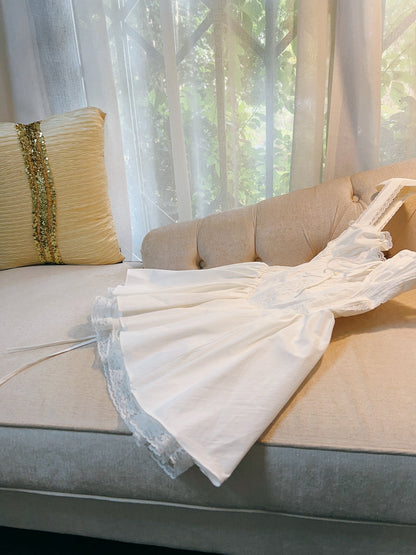 Cute A line Square Lace Short Homecoming Dress Summer Middle School Formal 8th Grade Hoco Dresses Summer Holiday Dress White Birthday Outfits DH81