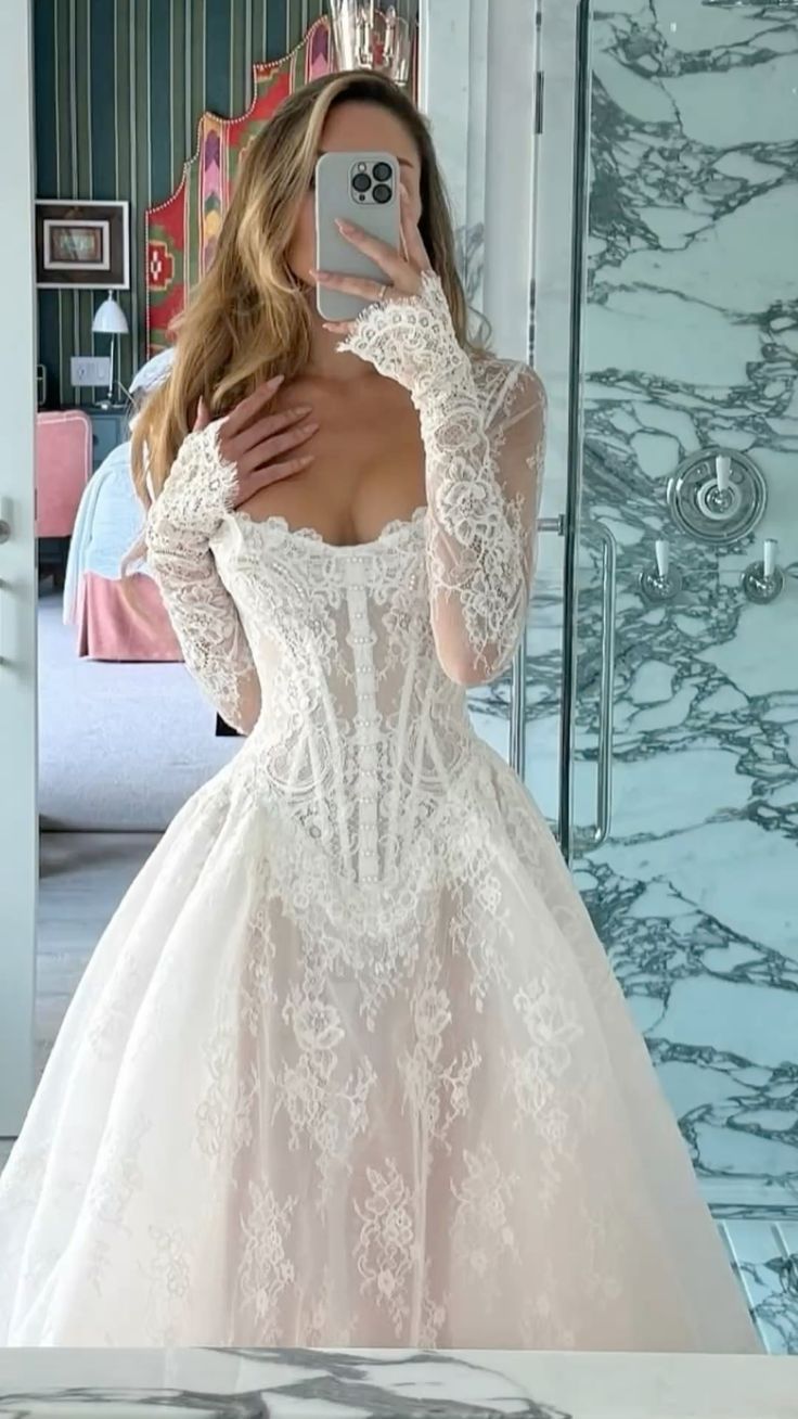 Modest Bridal Gown Ball Gown Strapless White Lace Long Summer Autumn Wedding Dresses Elegant Bridal Gowns DH853