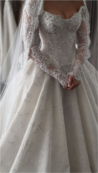 Ethereal Wedding Dress Ball Gown Off The Shoulder Tulle Lace White Wedding Dresses Bridal Gowns DH854