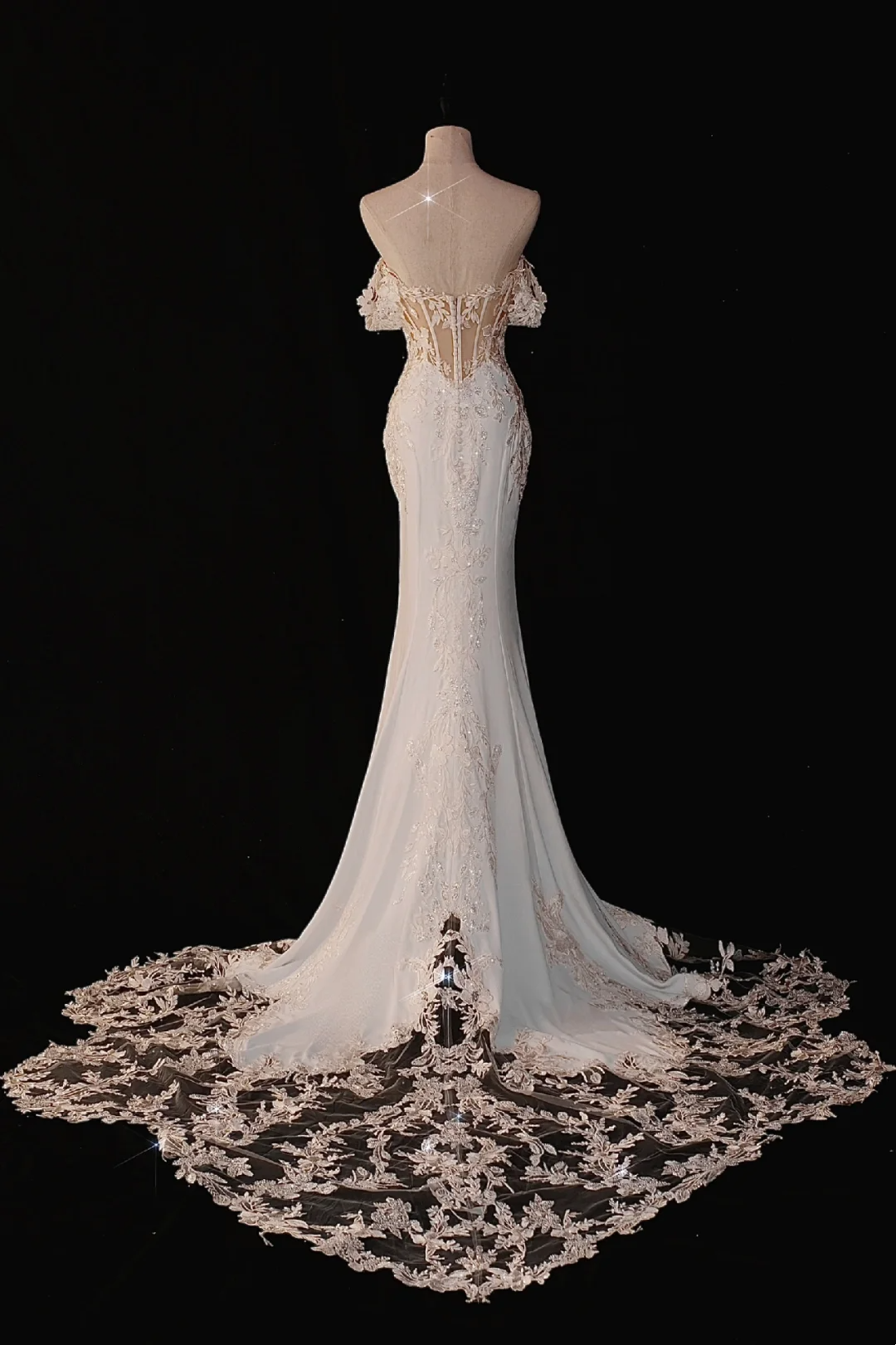 Timeless Bridal Gown Mermaid Off The Shoulder Satin Short Sleeves Wedding Dresses Elegant Bridal Gowns DH885