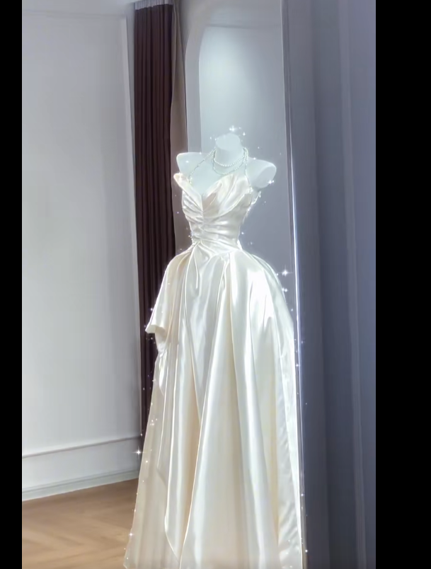 Timeless Bridal Dress Ball Gown Strapless Satin White Wedding Dresses Elegant Bridal Gowns DH898