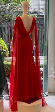 Elegant Mermaid Scoop Neck Pink Chiffon Long Prom Dresses Party Dress Summer 20th Birthday Outfits 18th Birthday Dresses DH904