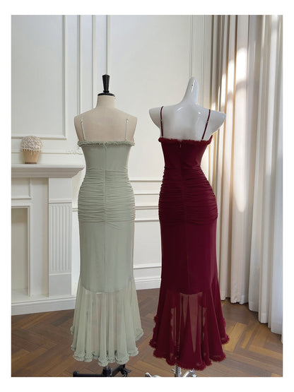 Elegant High Low Spaghetti Straps Sleeveless Long Evening Party Gowns Evening Formal Dresses Prom Dress DH90