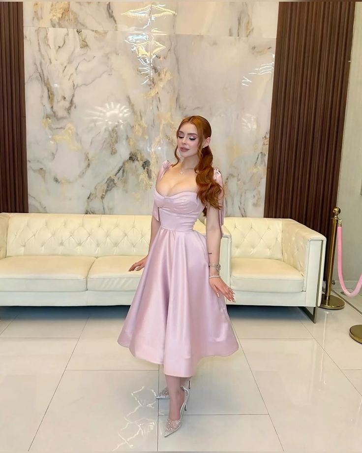 Elegant A line Sweetheart Pink Satin Prom Dresses Party Dress Summer 20th Birthday Outfits 18th Birthday Dresses DH970