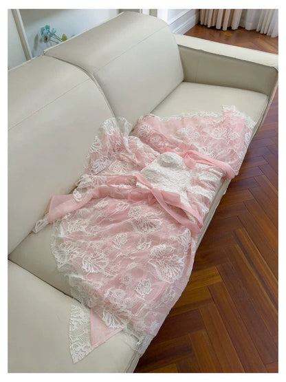 Cute A line Square Neck Lace Pink Formal 8th Grade Homecoming Dresses Summer Middle School Hoco Dress Homecoming Outfits DH99