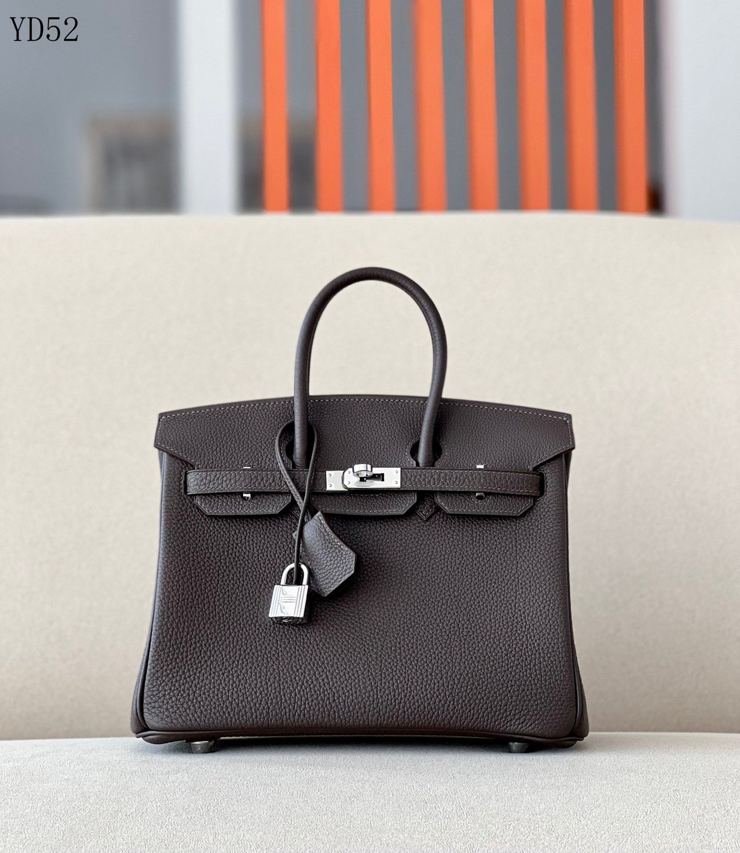 H BIRKIN 25 TOGO BROWN SILVER HARDWARE 25CM