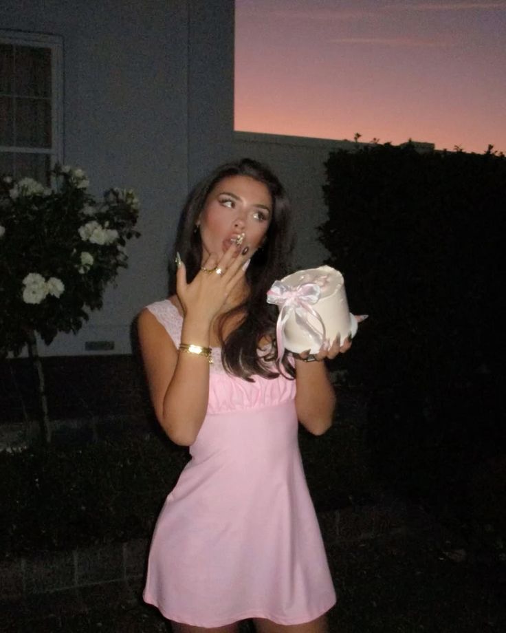 Cute A line Square Neckline Pink Short Summer Birthday Dress Hoco Dress Birthday Outfit 18th Birthday Mini Party Dresses DP1028