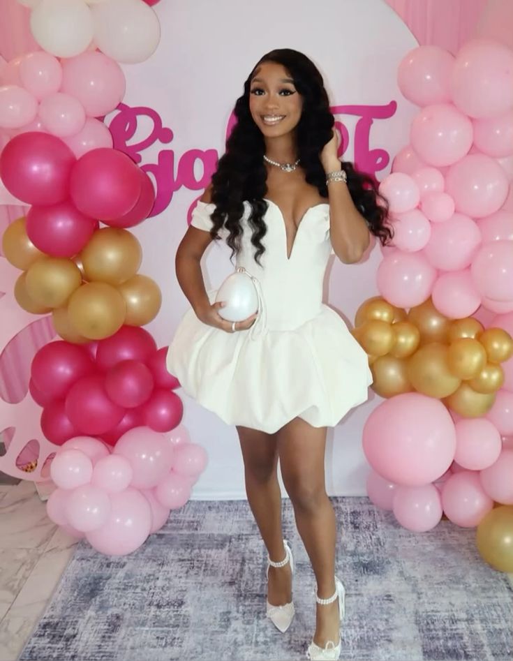 Sexy Ball Gown Off The Shoulder Short Summer Birthday Dress Hoco Dress 19th Birthday Outfit Birthday Mini Graduation Dresses DP1031