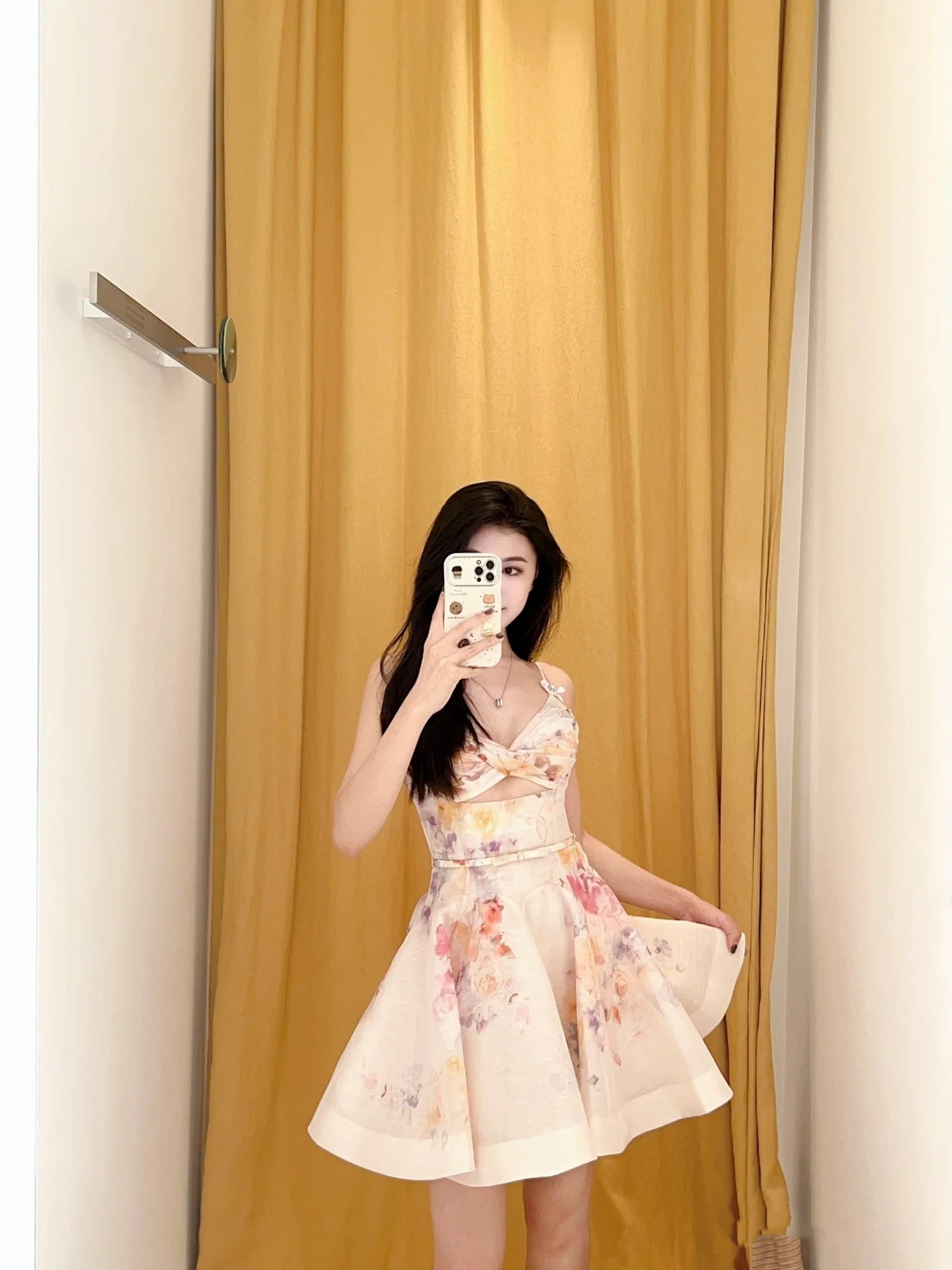 Sexy A Line Spaghetti Straps Pink Floral Short Summer Birthday Dress Hoco Dress Birthday Outfit 18th Birthday Mini Party Dresses DP1051