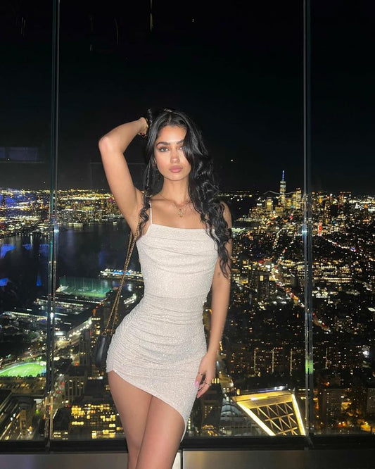 Sexy Sheath Spaghetti Straps Sequin Short Summer Birthday Dress Hoco Dress Birthday Outfit 18th Birthday Mini Party Dresses DP1058