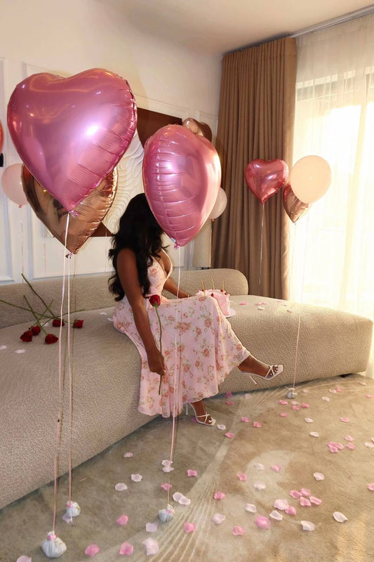 Cute A line V Neckline Floral Satin Long Birthday Dress Prom Dress Baddie Summer Birthday Outfit DP1068